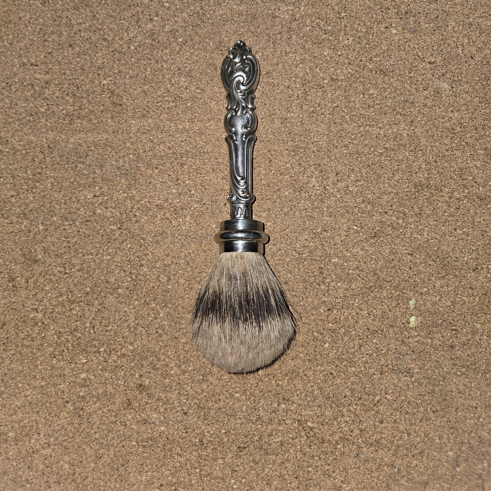 sterling silver badger hair shave brush